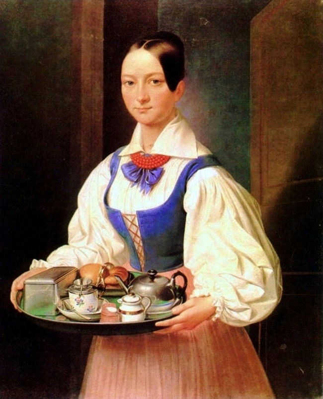 Girl with Breakfast Tray